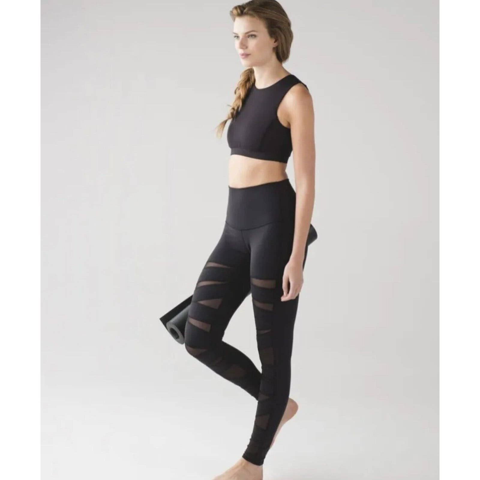 Lululemon Wunder Under Pant High Rise Tech Mesh Length 25" Size 8 Msrp $118